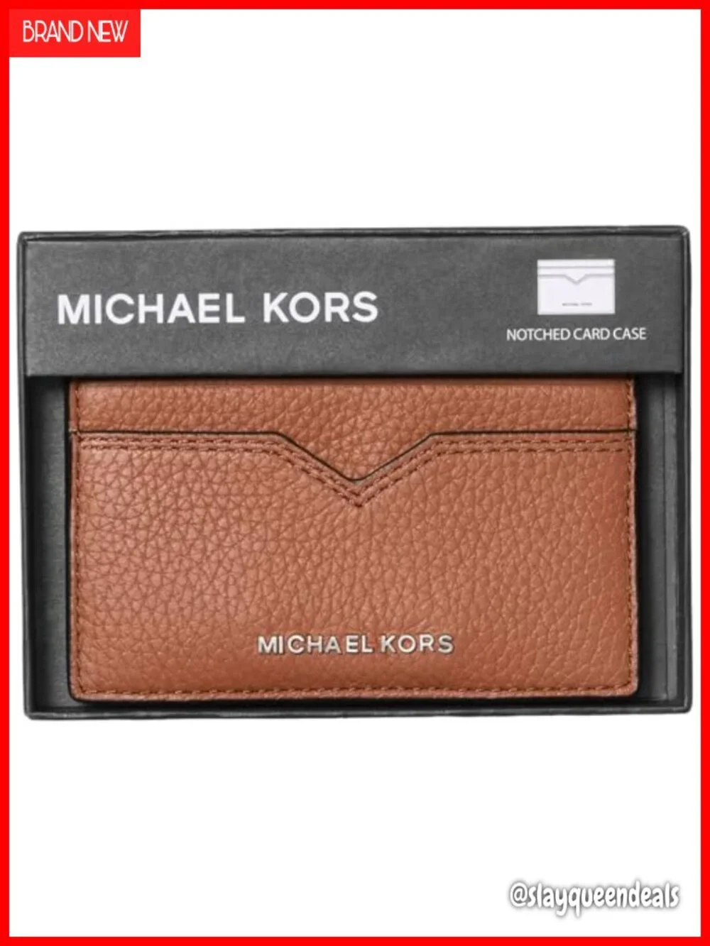 Pebbled Leather Card Case Wallet with 6 Card Slots